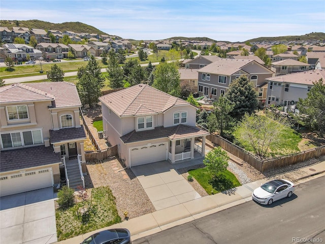 aerial perspective of suburban area