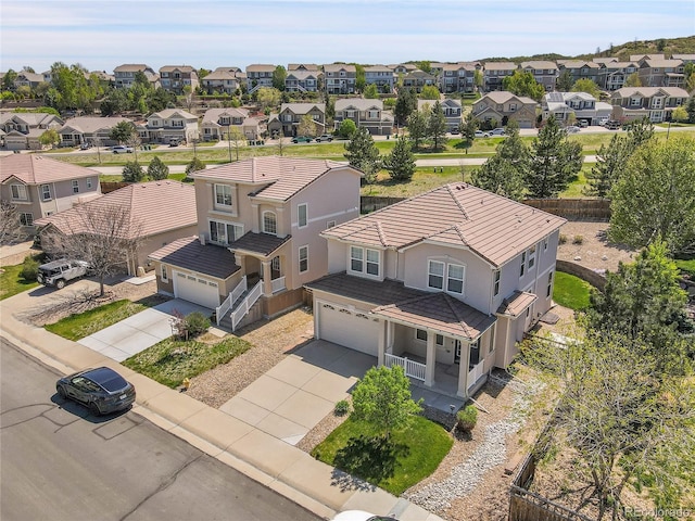 aerial view of residential area