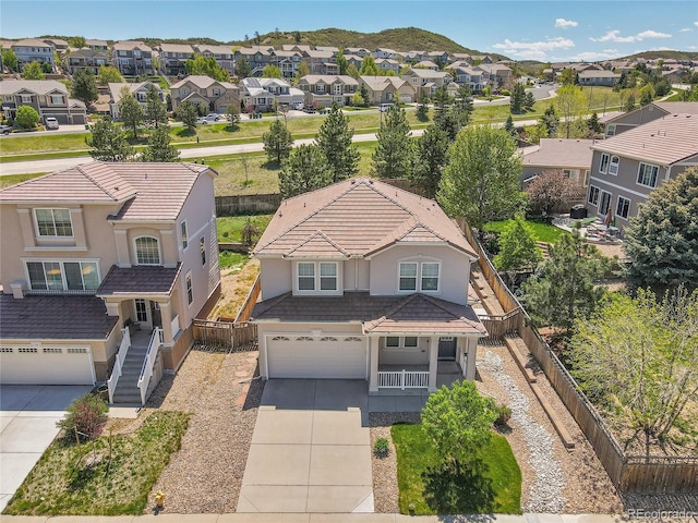 aerial view of residential area