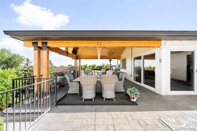 8357 W 68th Ln, Arvada, CO 80004 - view of patio with outdoor dining space and a gazebo