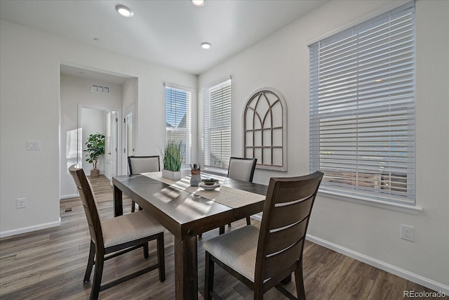 dining room featuring wood-type flooring