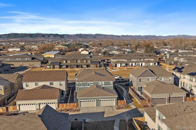 aerial view with a mountain view