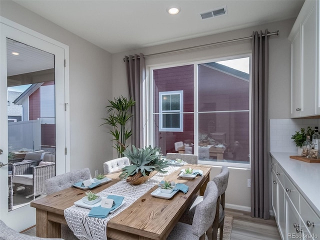 dining area featuring light hardwood / wood-style floors