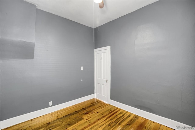 2415 Chase St, Edgewater, CO 80214 - spare room with wood-type flooring, baseboards, and ceiling fan