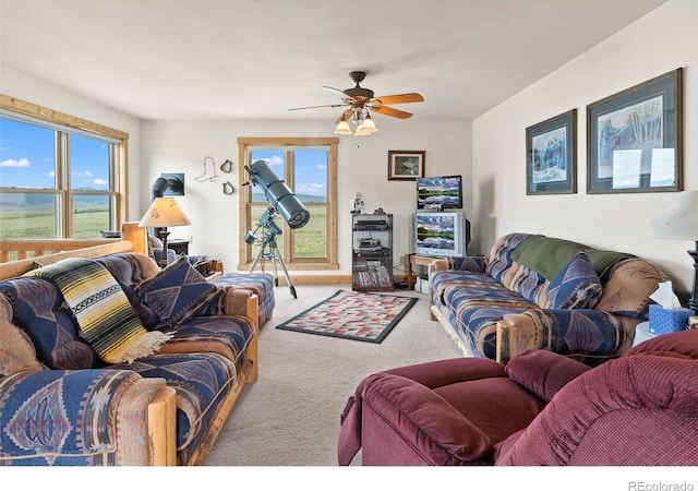 1000 N County Road 33, Como, CO 80432 - carpeted living room with a ceiling fan