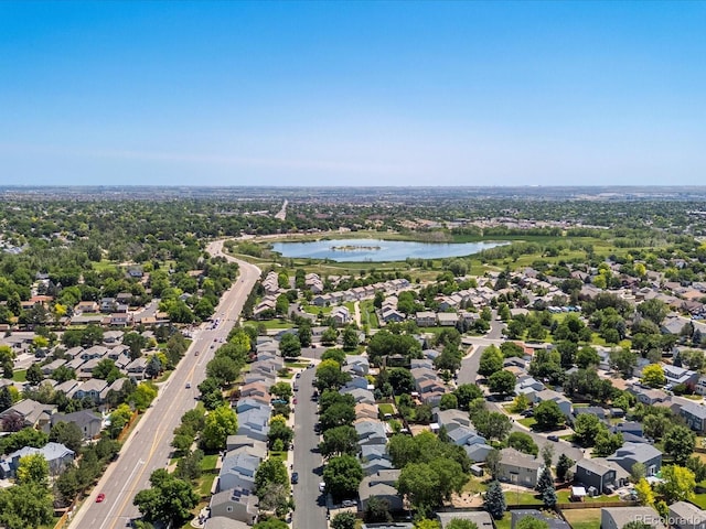 12555 Eastlake Dr, Thornton, CO 80241 - aerial perspective of suburban area featuring a nearby body of water