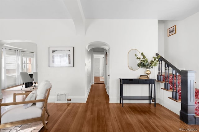 5103 Quitman St, Denver, CO 80212 - office area with arched walkways and wood finished floors