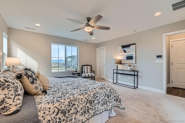 38 Morgan Cir, Erie, CO 80516 - carpeted bedroom with recessed lighting, a ceiling fan, and baseboards