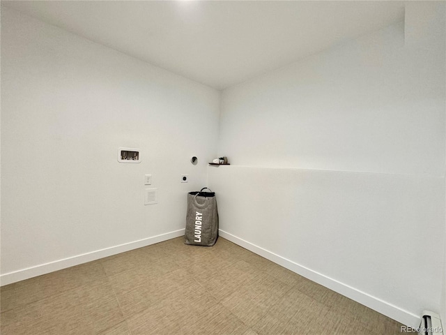 laundry area with washer hookup and hookup for an electric dryer