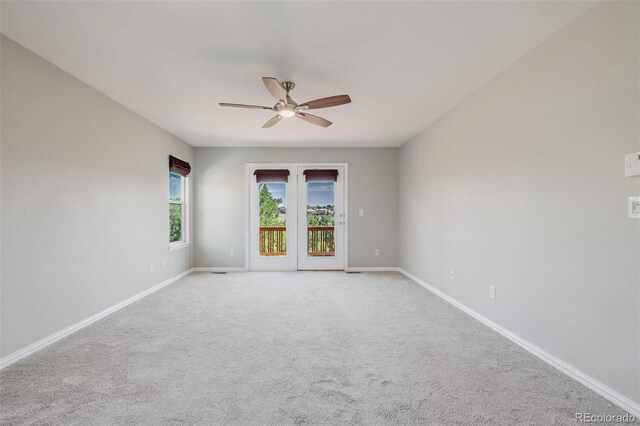 3126 Aspen Creek Dr, Highlands Ranch, CO 80129 - empty room featuring a ceiling fan, baseboards, and carpet floors