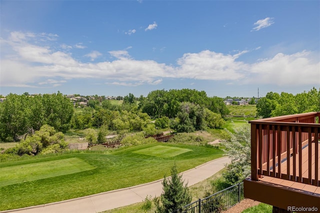 3126 Aspen Creek Dr, Highlands Ranch, CO 80129 - view of yard with a deck and view of scattered trees
