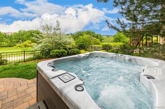 3126 Aspen Creek Dr, Highlands Ranch, CO 80129 - view of swimming pool featuring a hot tub