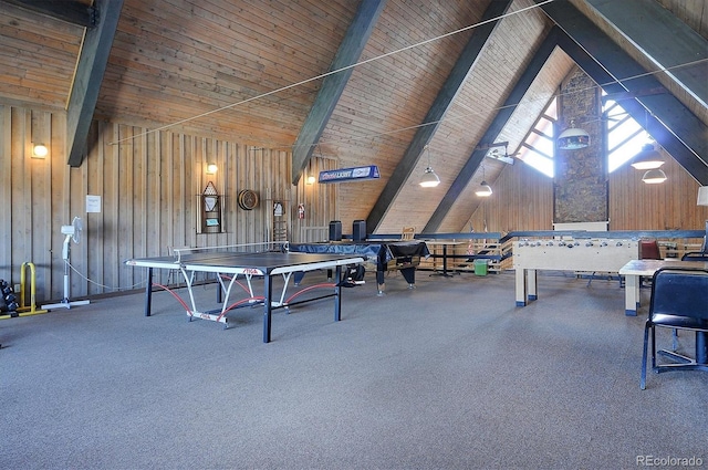 10795 County Road 197a Unit 6, Nathrop, CO 81236 - rec room featuring beamed ceiling and high vaulted ceiling