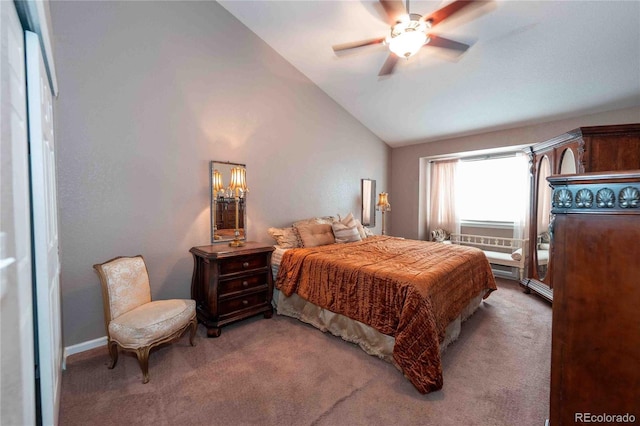 12242 Bannock Cir Unit D, Denver, CO 80234 - carpeted bedroom with vaulted ceiling and ceiling fan