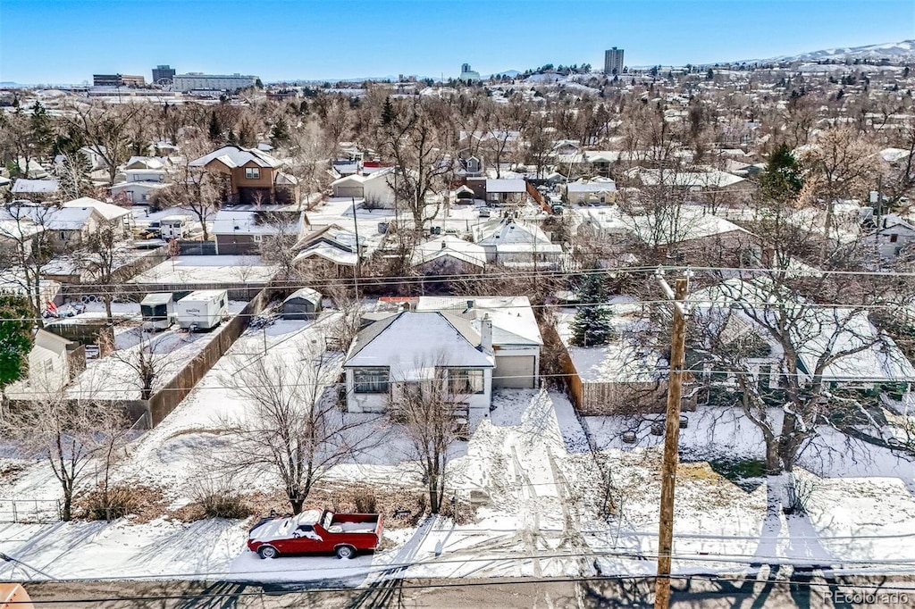 view of snowy aerial view