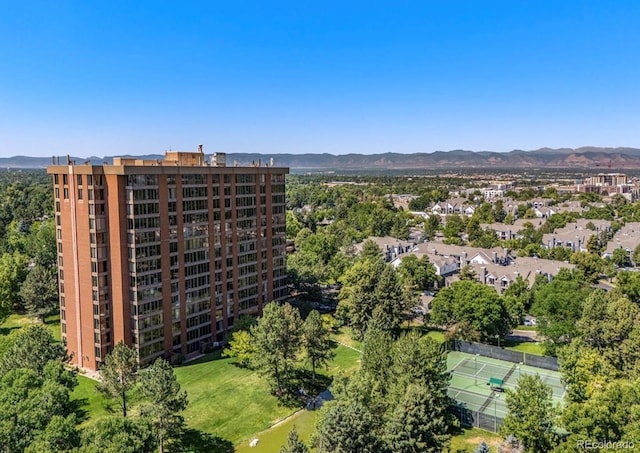 bird's eye view featuring a mountain view