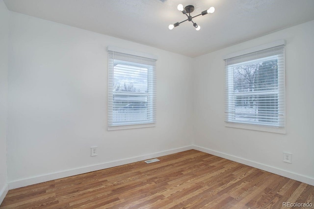 empty room featuring hardwood / wood-style flooring and a wealth of natural light