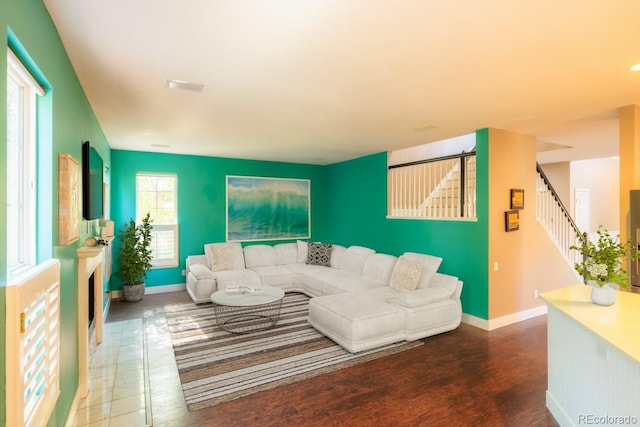 living room featuring hardwood / wood-style floors