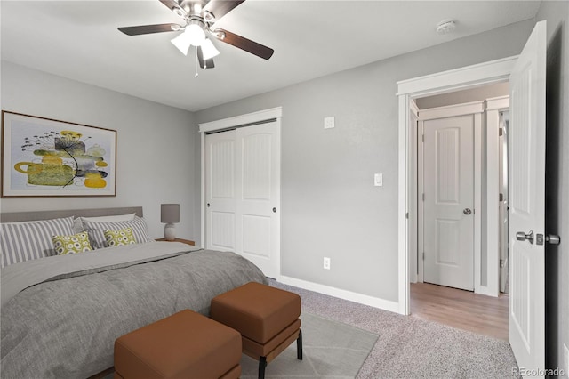1210 Westend Ave, Colorado Springs, CO 80904 - carpeted bedroom featuring a closet and a ceiling fan