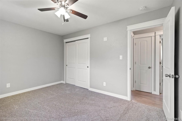 1210 Westend Ave, Colorado Springs, CO 80904 - unfurnished bedroom featuring carpet, a closet, and a ceiling fan