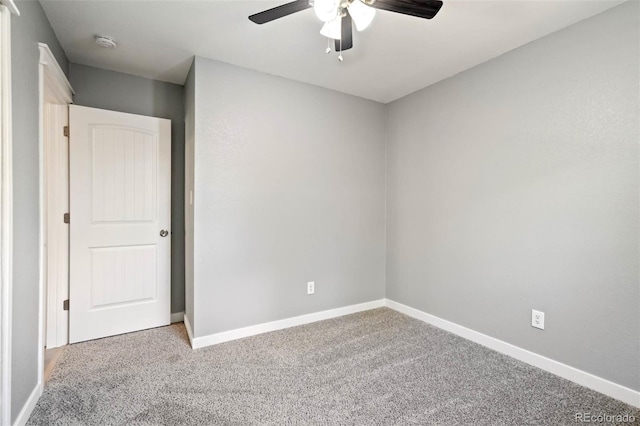 1210 Westend Ave, Colorado Springs, CO 80904 - carpeted spare room featuring a smoke detector and a ceiling fan