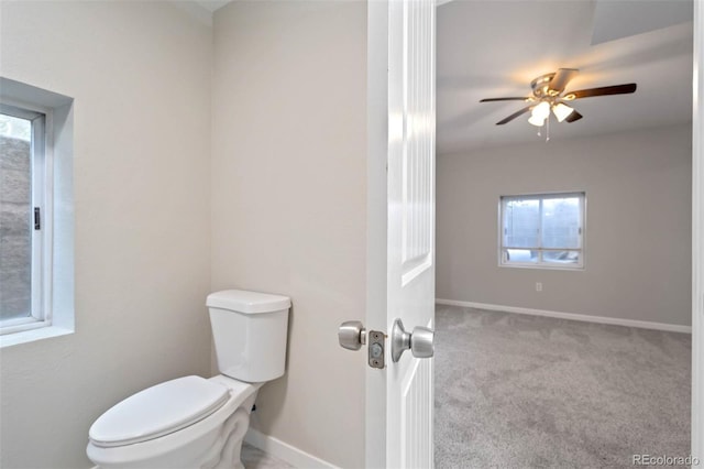 1210 Westend Ave, Colorado Springs, CO 80904 - bathroom with toilet and ceiling fan