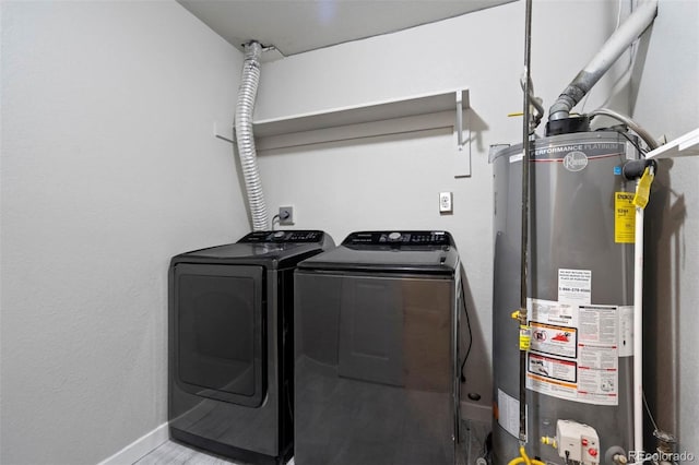 1210 Westend Ave, Colorado Springs, CO 80904 - laundry area featuring gas water heater and independent washer and dryer