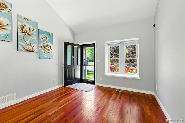 13651 W 65th Ave, Arvada, CO 80004 - entrance foyer featuring hardwood / wood-style flooring and lofted ceiling