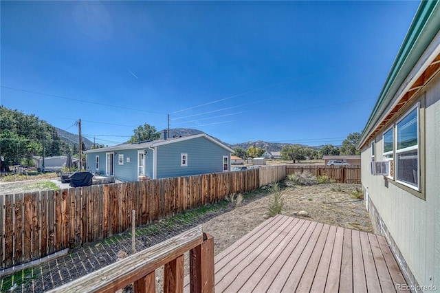 deck featuring a mountain view