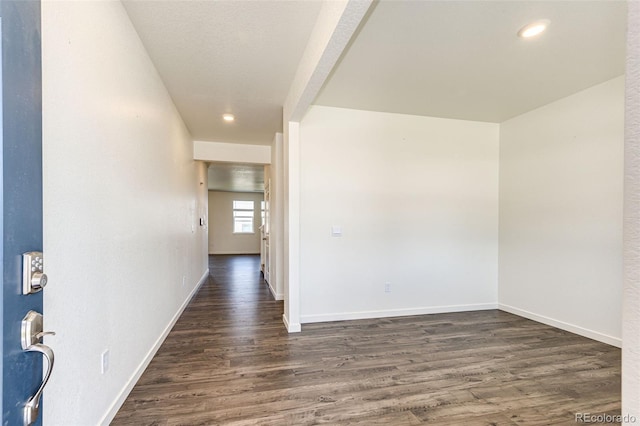 13376 Willow St, Thornton, CO 80602 - hallway featuring dark wood-style floors and recessed lighting