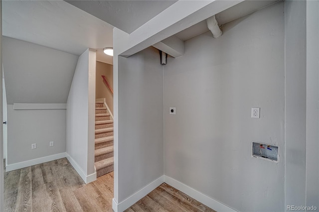 interior space with light hardwood / wood-style flooring