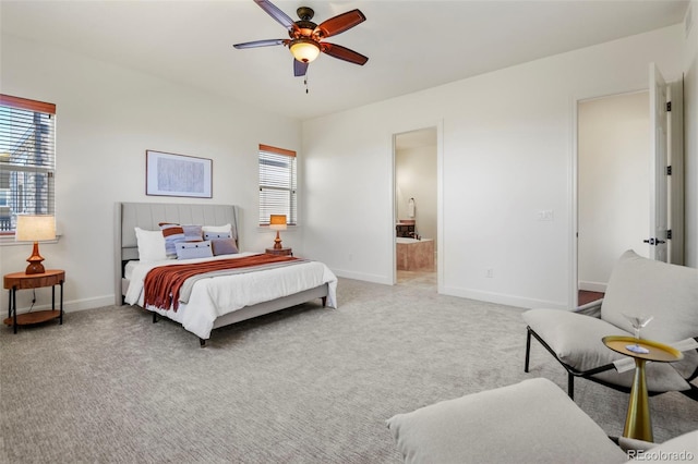 4011 W 149th Ave, Broomfield, CO 80023 - bedroom with carpet flooring, ensuite bath, and a ceiling fan