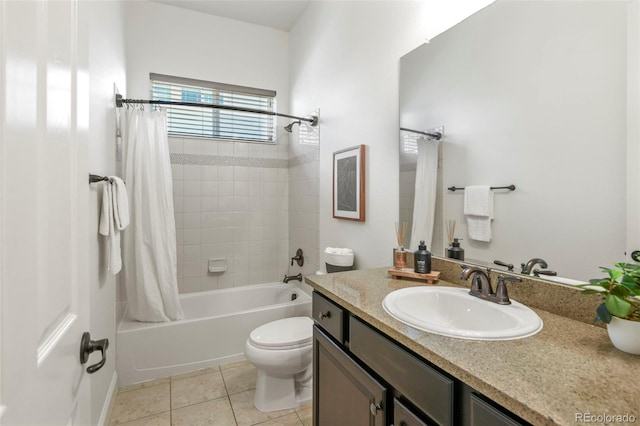 4011 W 149th Ave, Broomfield, CO 80023 - bathroom featuring vanity, shower / tub combo, and tile patterned flooring