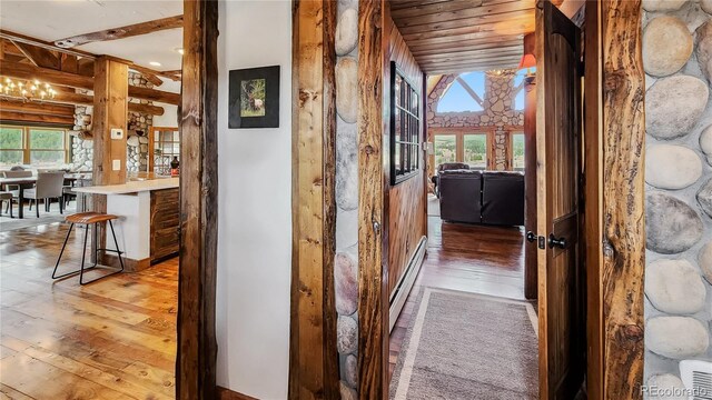 700 Cottage Grove Rd, Alma, CO 80420 - corridor featuring light wood finished floors and baseboard heating