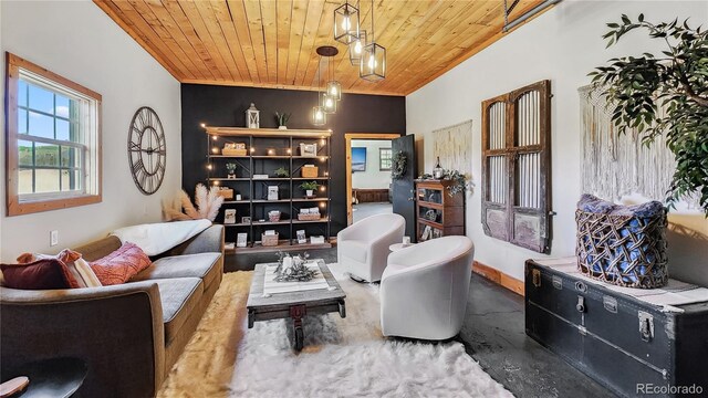 700 Cottage Grove Rd, Alma, CO 80420 - living room with wood ceiling and baseboards