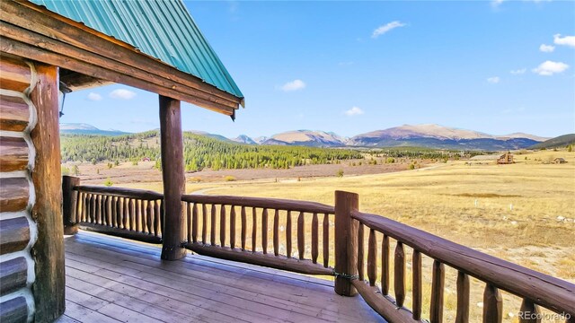 700 Cottage Grove Rd, Alma, CO 80420 - wooden terrace with a mountain view and a view of countryside