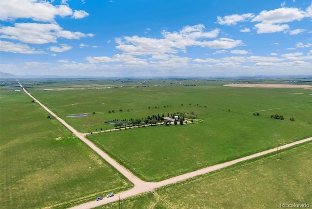 bird's eye view with a rural view