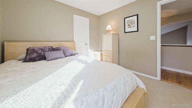 bedroom featuring carpet