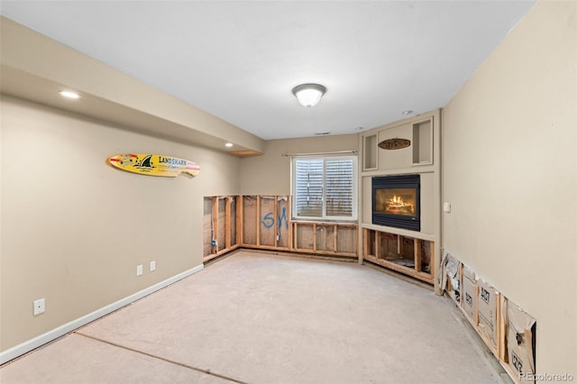 6963 Maram Way, Fountain, CO 80817 - below grade area with recessed lighting and a glass covered fireplace