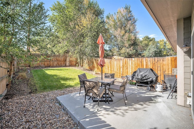 view of patio featuring area for grilling