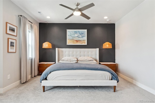 20998 E 60th Pl, Aurora, CO 80019 - bedroom with carpet, a ceiling fan, and recessed lighting