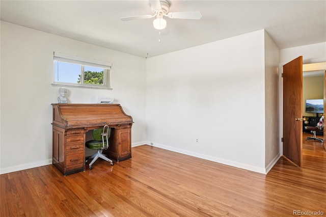 6920 W 47th Pl, Wheat Ridge, CO 80033 - unfurnished office with light wood-style flooring and ceiling fan