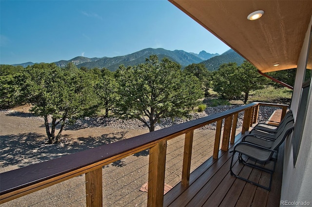 balcony with a mountain view