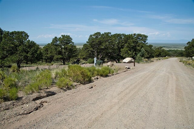 view of street with a rural view