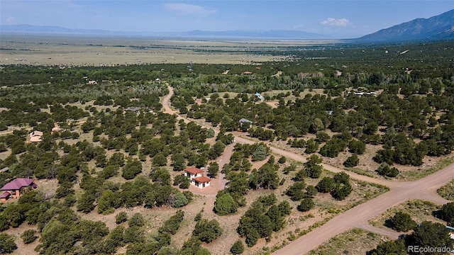 drone / aerial view with a mountain view