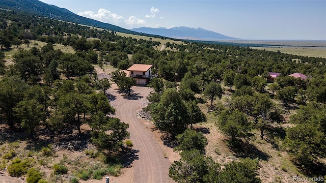 bird's eye view with a mountain view