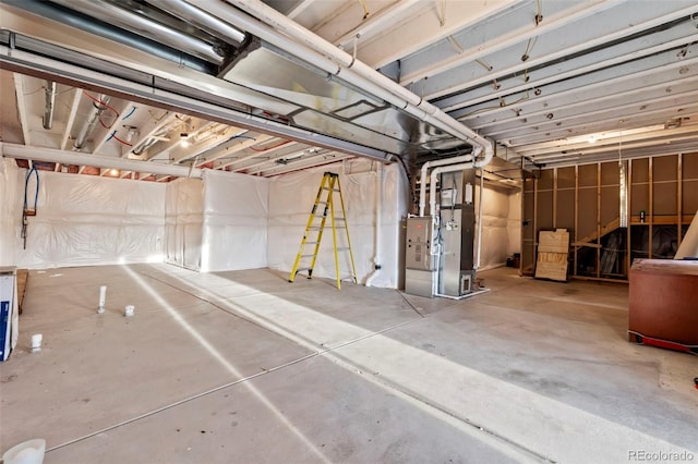 unfinished below grade area with heating unit