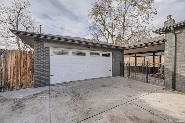 view of garage