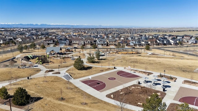 aerial view with a residential view