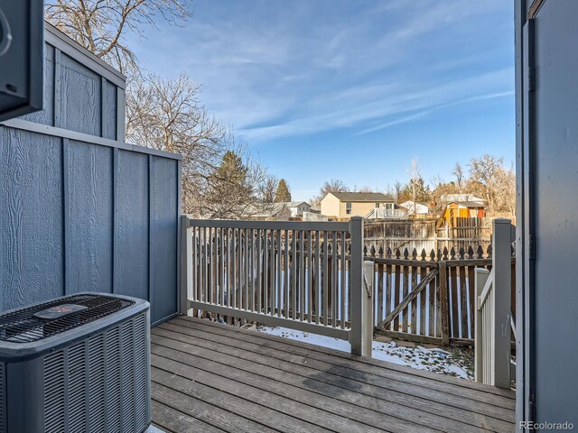 wooden terrace with central AC